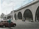 Vizualizace projektu oivujcho prostor pod Negrelliho viaduktem
