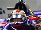 Brendon Hartley z Toro Rosso pi tréninku na Velkou cenu Mexika formule 1