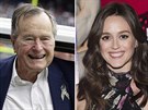 Bývalý prezident USA George Bush starí a hereka Heather Lindová
