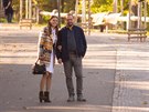 Natália Germáni a Marek Taclík pi natáení seriálu Single Man (2017)