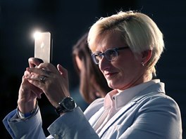 Karla lechtov v praskm volebnm tbu hnut ANO. (21. jna 2017)