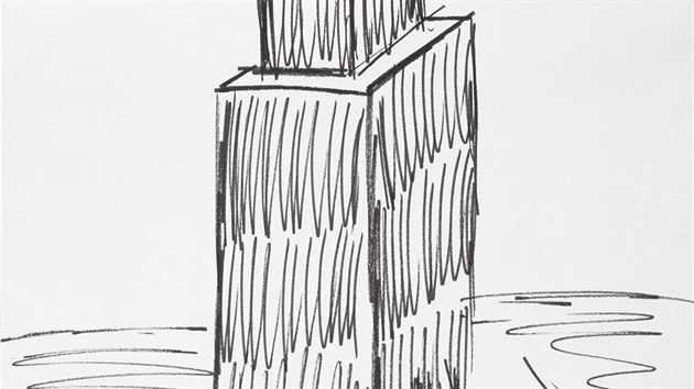 Kresba Empire State Building, kterou v 90. letech stvoil Donald Trump