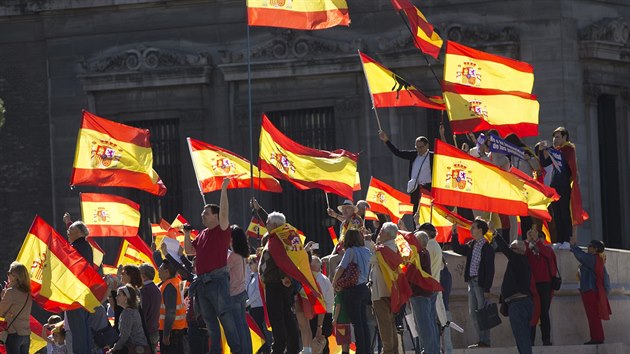 Protesty za jednotn panlsko v Madridu (28. jna 2017)