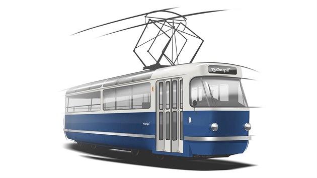 Dopravní podnik připravuje nový koncept výletní tramvaje zbarvené do modra (26.10.2017)
