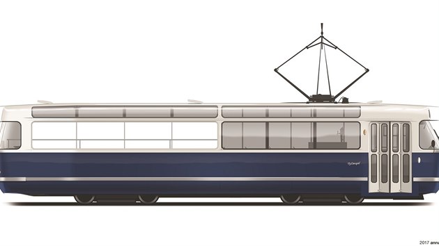 Dopravní podnik připravuje nový koncept výletní tramvaje zbarvené do modra (26.10.2017)