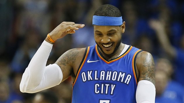 Carmelo Anthony z Oklahoma City me slavit.