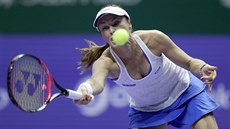 Tenistka Martina Hingisová v semifinále tyhry na Turnaji mistry.