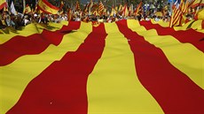 Demonstrace za jednotné panlsko v Barcelon (29. íjna 2017)