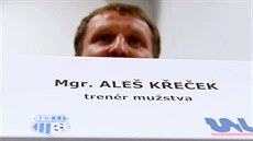 Trenér Ale Keek na tiskové konferenci fotbalového Ústí nad Labem