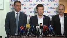 Pedseda SPD Tomio Okamura (uprosted), nov zvolený éf poslaneckého klubu...