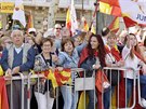 Za jednotné panlsko se demonstrovalo napíklad v Barcelon. (29. íjna 2017)