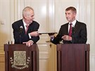 Prezident Milo Zeman pijal na Praském hrad demisi vlády Andreje Babie....