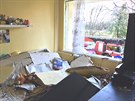 Dtsk pokoj v hradeckm byt, kde vybuchl plyn (30.10.2017).