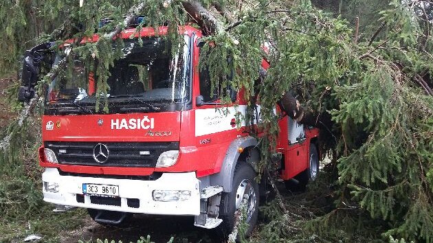 Kdy vimpert hasii odklzeli v nedli popadan stromy na silnici v okol msta, spadl na jejich vz strom.