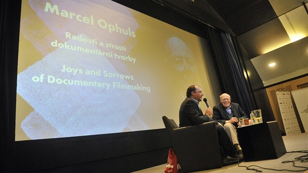 Marcel Ophüls na festivalu dokumentárních filmů v Jihlavě.