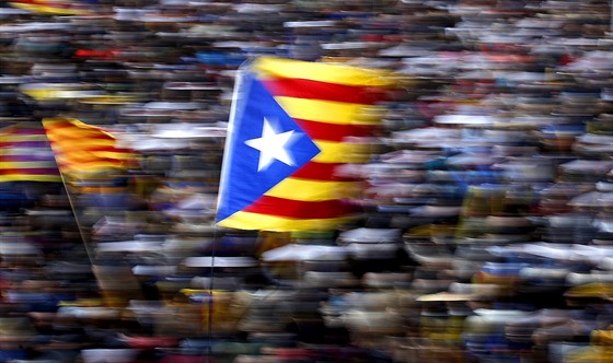 Tisíce podporovatel nezávislého Katalánska se zúastnily generální stávky ped...