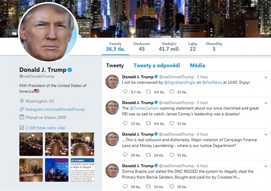 Twitterový úet Donalda Trumpa