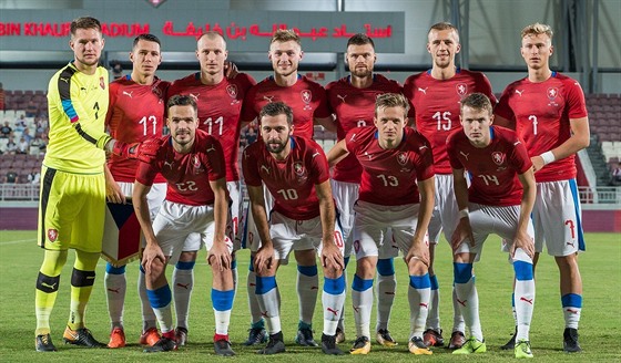 Fotbalov reprezentanti ped duelem proti Islandu v Kataru.