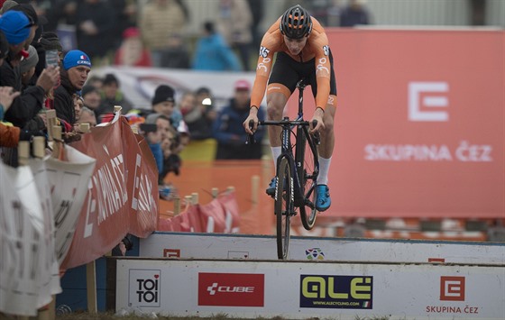 Nizozemský cyklokrosa Mathieu van der Poel na trati mistrovství Evropy v...