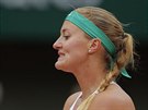 Kristina Mladenovicová bhem tvrtfinále Roland Garros.