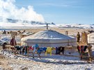 Zimovit pastevc v Písn chránné oblasti Velká Gobi B, 11. ledna 2017