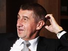 Pedseda hnutí ANO Andrej Babi bhem rozhovoru pro MF DNES. (8. listopadu 2017)