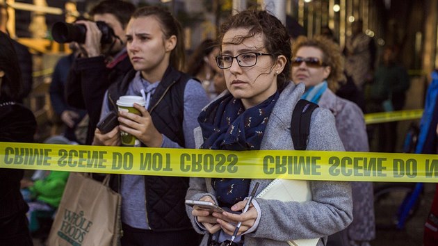 Novináři na místě teroristického útoku na Manhattanu (31. říjan 2017)