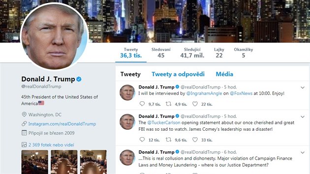 Twitterový úet Donalda Trumpa