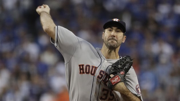 Justin Verlander, nadhazova Houston Astros, v estm finle Svtov srie