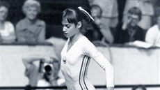 Rumunská gymnastka Nadia Comaneciová na olympijských hrách v kanadském...