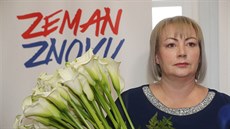 Ivana Zemanová na tiskové konferenci k Zemanově kandidatuře do prezidentských...
