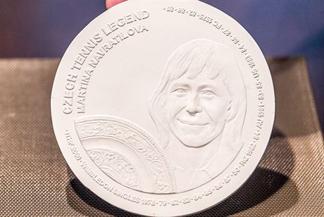 Martina Navrtilov na modelu stbrn mince