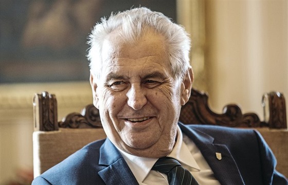 Prezident Milo Zeman pi rozhovoru s redaktory MF DNES