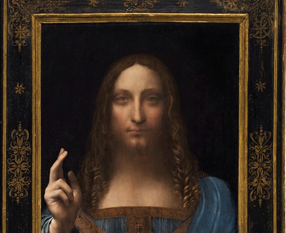 Obraz Leonarda Da Vinciho pojmenovaného Salvator Mundi (Spasitel světa) se...