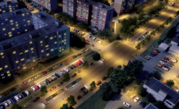 Vizualizace vzhledu Zikovy ulice po dokonení výstavby druhé etapy tramvajové...