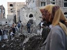 Následky bombardování v Saná (11. listopadu 2017)