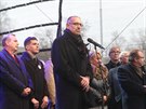 Oslavy státního svátku na praském Albertov (17. listopadu 2017).