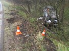 U Netolic na Prachaticku havarovala rno 16. listopadu idika s vozem VW New...
