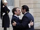 Francouzský prezident Emmanuel Macron se v Paíi setkal s libanonským...