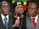 Robert Mugabe, Grace Mugabeová a Emmerson Mnangagwa