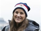 Skikrosařka Andrea Zemanová při představování první části olympijské kolekce -...