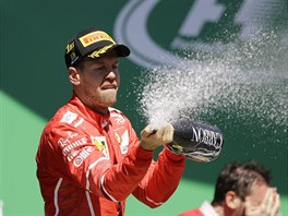 Sebastian Vettel slav triumf ve Velk cen Brazlie.