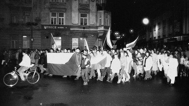 Demonstrace v Hradci Krlov v listopadu 1989