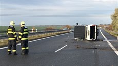 Havárie dodávky na dálnici D6 (12. listopadu 2017)