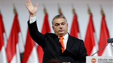 Maarský premiér Viktor Orbán bhem kongresu strany Fidesz (12. listopadu 2017)
