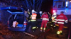 Pi sráce auta s vlakem v Opav se zranili dva lidé (18. listopadu 2017).