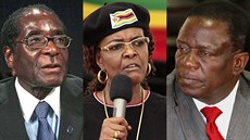 Robert Mugabe, Grace Mugabeová a Emmerson Mnangagwa