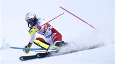 Wendy Holdenerová ve slalomu v Levi.