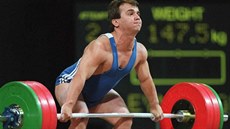 Vzpěrač Naim Süleymanoglu v roce 1996 v Atlantě při svém třetím olympijském...