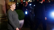 Kanclé�ka Angela Merkelová po jednání v Berlín� o nové n�mecké vládní koalici....